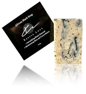 Rastta Locs African Black soap Bar with charcoal, shea and cocoa butter– African Black Soap – for all skin types – cleanses and exfoliates - Face Wash Acne Soap Bar and body -5