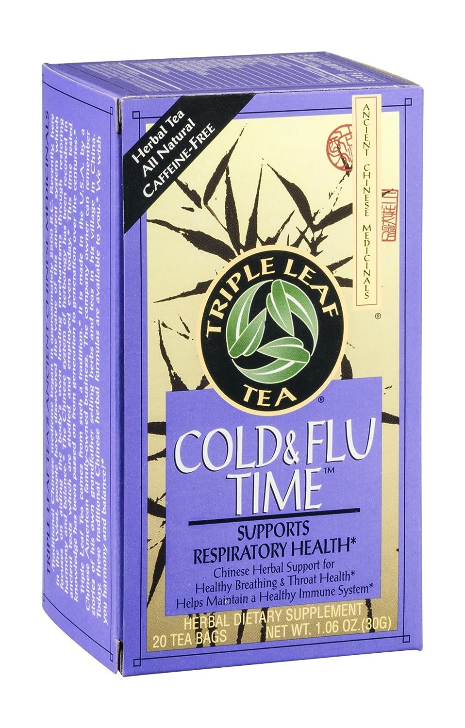 Triple Leaf Tea Cold Flu Time Tea, 20 Tea Bags per Box (Pack of 3 Boxes)