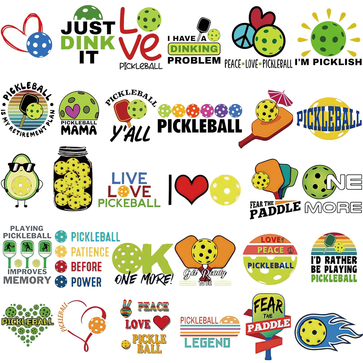 Pickleball Tattoo Gifts for Women Pickleball Lovers 30Pcs Diffferent Them for Pickleball Player for Party Favors
