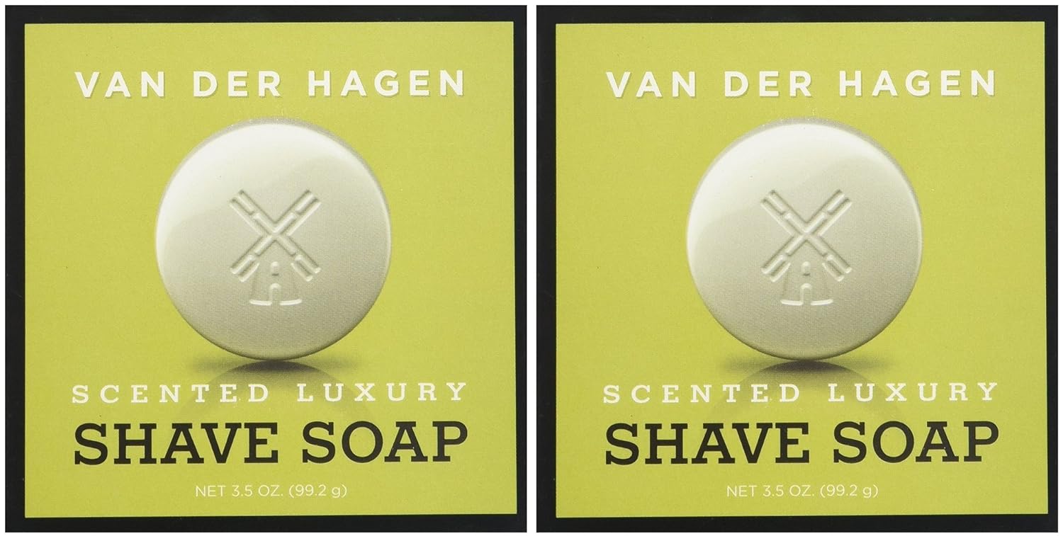 Van Der Hagen Men's Luxury Scented Shave Soap, 3.5  (Pack of 2)
