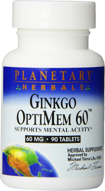Planetary Herbals Ginkgo Optimem 60 Tablets, 90 Count