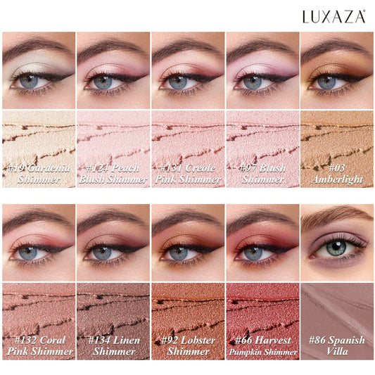 LUXAZA 10PCS Eyeshadow Stick,Shimmer And Neutral Champagne Pink Metallic Eye Shadow sticks,Cream Pencil Crayon with Smudge-proof & Waterproof,Eye Brightener Stick