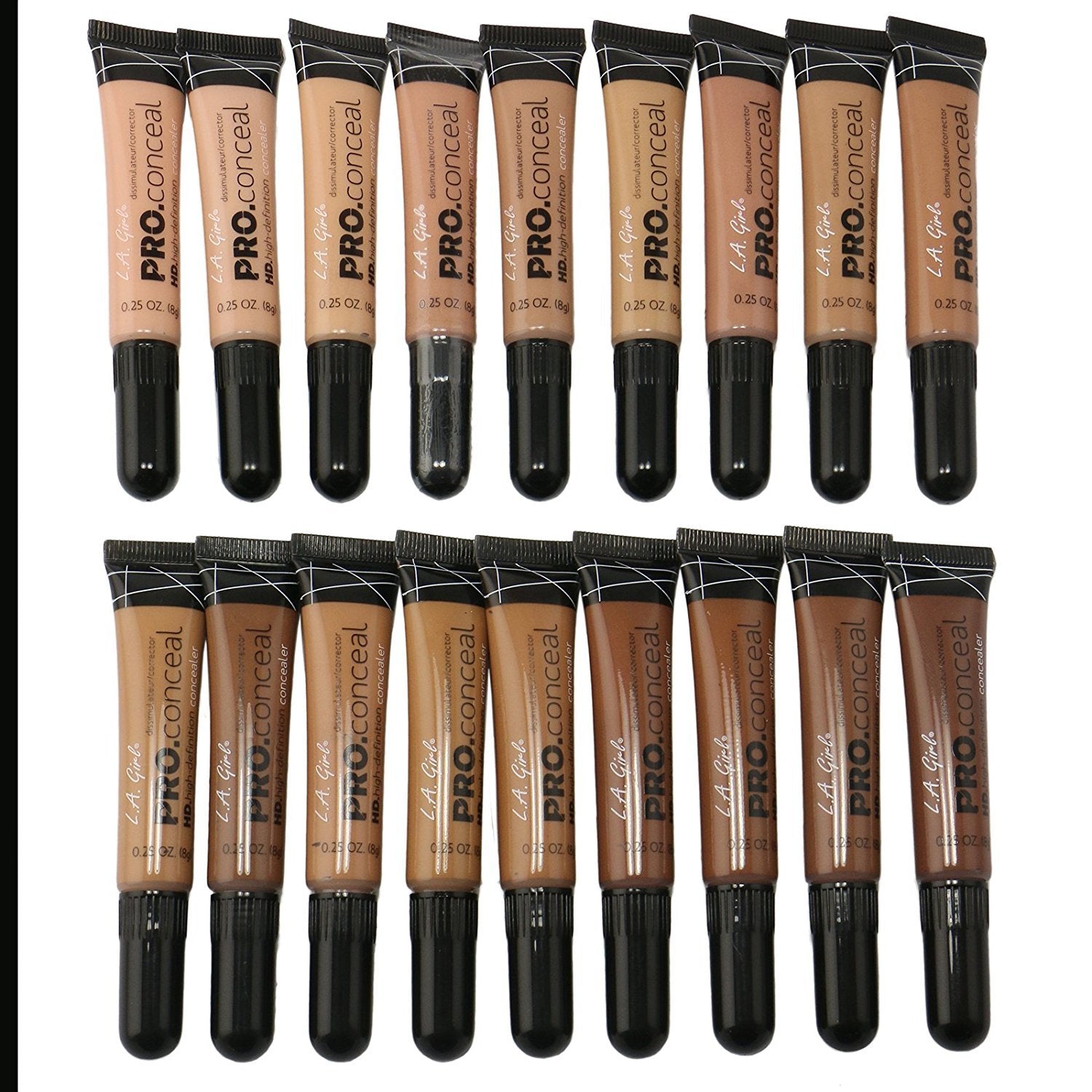 L.A. Girl PC Pro Conceal High Definition Concealer set of color GC971988, All, 16 , (Pack of 18) (LAX-GC971-GC988)