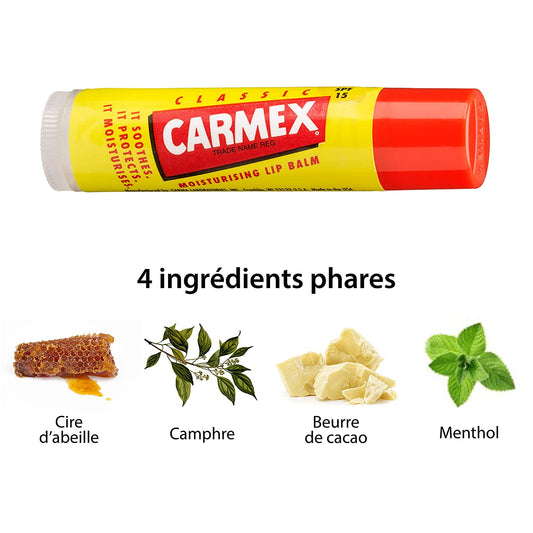 Carmex Strawberry Flavor Moisturizing Lip Balm Stick SPF 15