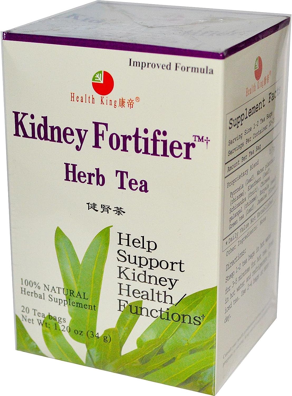 Health King Medicinal, Tea Kidney Fortifier, 20 BG