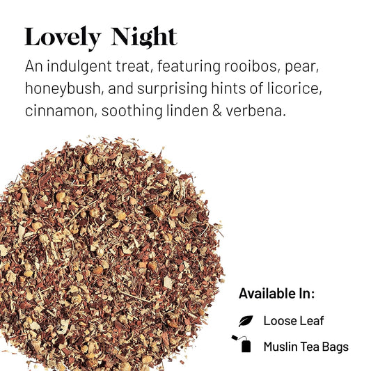 Kusmi Tea Lovely Night -Loose Tea Tin - Organic Nighttime Tea Blend of Rooibos, Honeybush, Pear, Licorice & Linden - Caffeine Free - Enjoy Hot or Iced