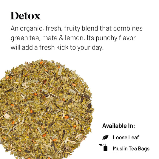 Kusmi Tea Detox -Loose Tea Tin - Organic Blend of Green Tea, Mate & Lemon - Enjoy Hot or Iced