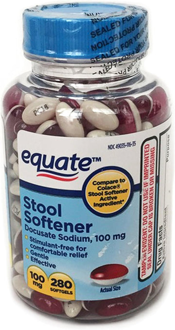 Equate - Stool Softener 100 mg, 280 Softgels (Compare to Col