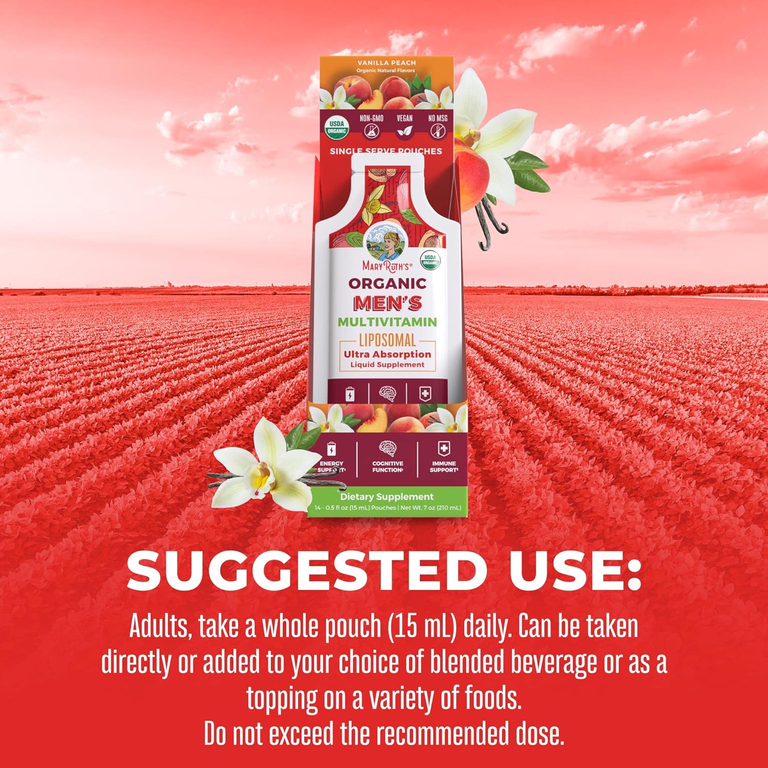 Multivitamin for Men | USDA Organic | Sugar Free Mens Multivitamin Lip