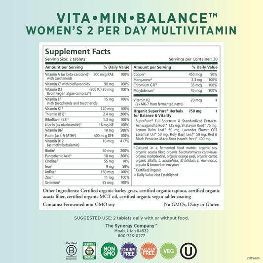 Pure Synergy Vitaúminúbalance | Multivitamin For Women With Iron | Wom