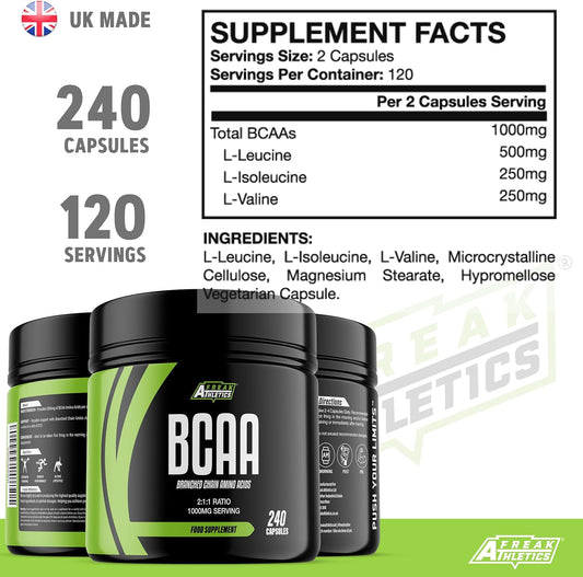 Bcaa Amino Acid Support 240 Capsules - 500Mg Bcaa Tablets 1000Mg Per S130 Grams
