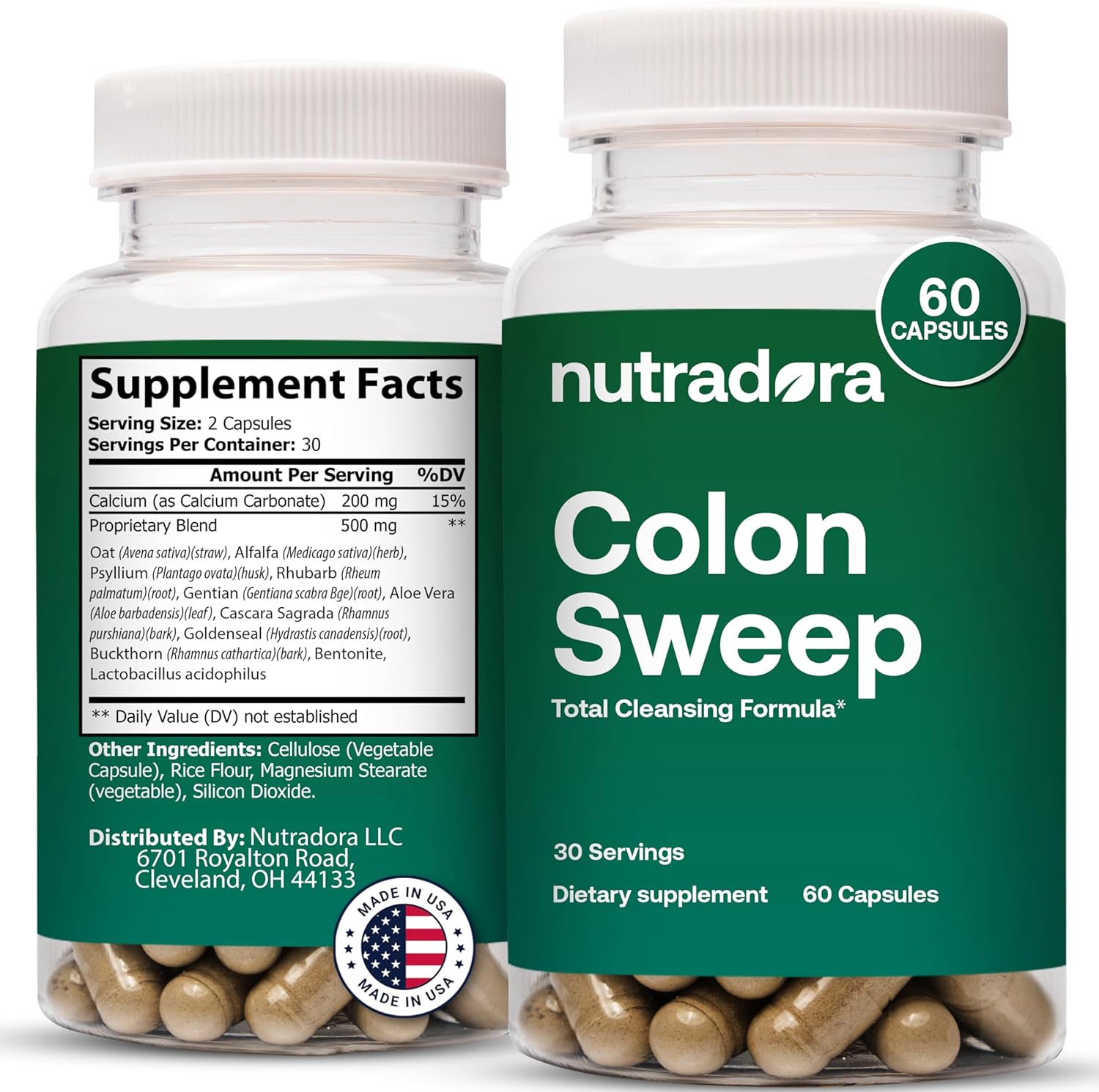 Nutradora Colon Cleanser & Detox Supplement - Full Body Colon Cleanse Detox For Women & Men Supports Detoxification, Dig