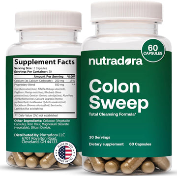 Nutradora Colon Cleanser & Detox Supplement - Full Body Colon Cleanse Detox For Women & Men Supports Detoxification, Dig