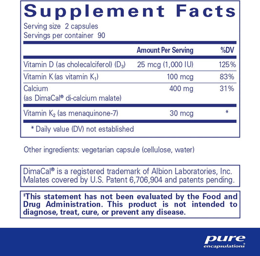 Pure Encapsulations Calcium K/D | Supplement for Bone Strength, Immune
