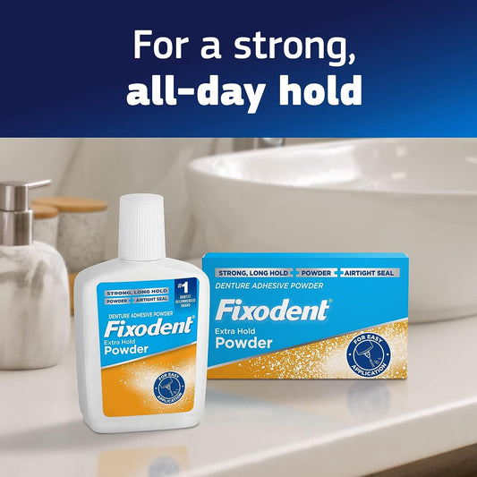 Fixodent Extra Hold Denture Adhesive Powder, 2.7