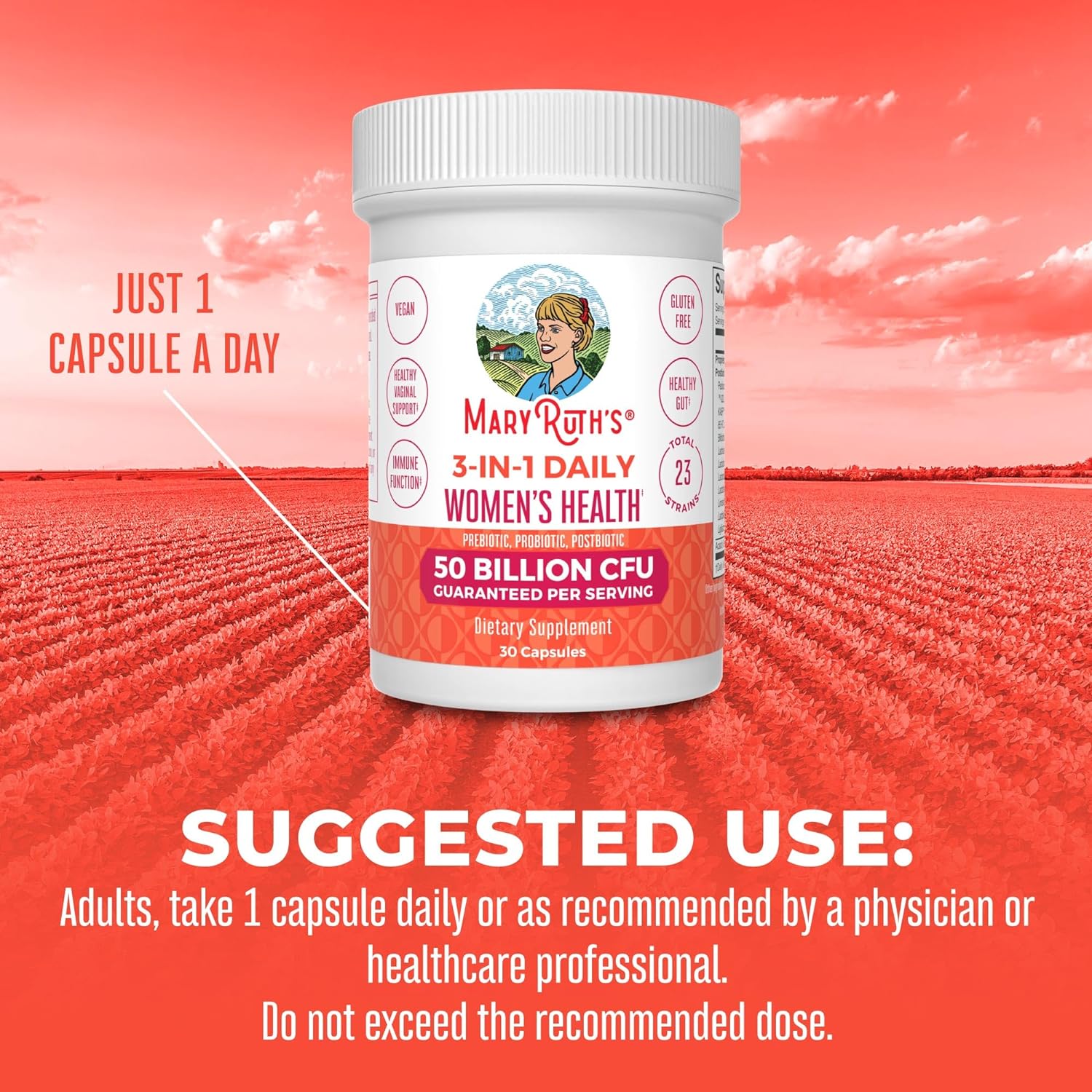 MaryRuth's 3-in-1 Daily Health Probiotics for Women | Clinically Teste