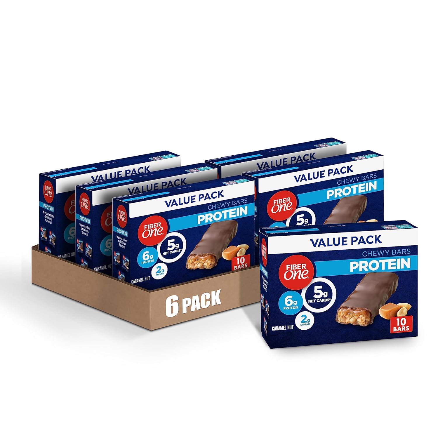 Fiber One Chewy Protein Bars, Caramel Nut, Protein Snacks, 10 Ct (Pack0.81 Ounces