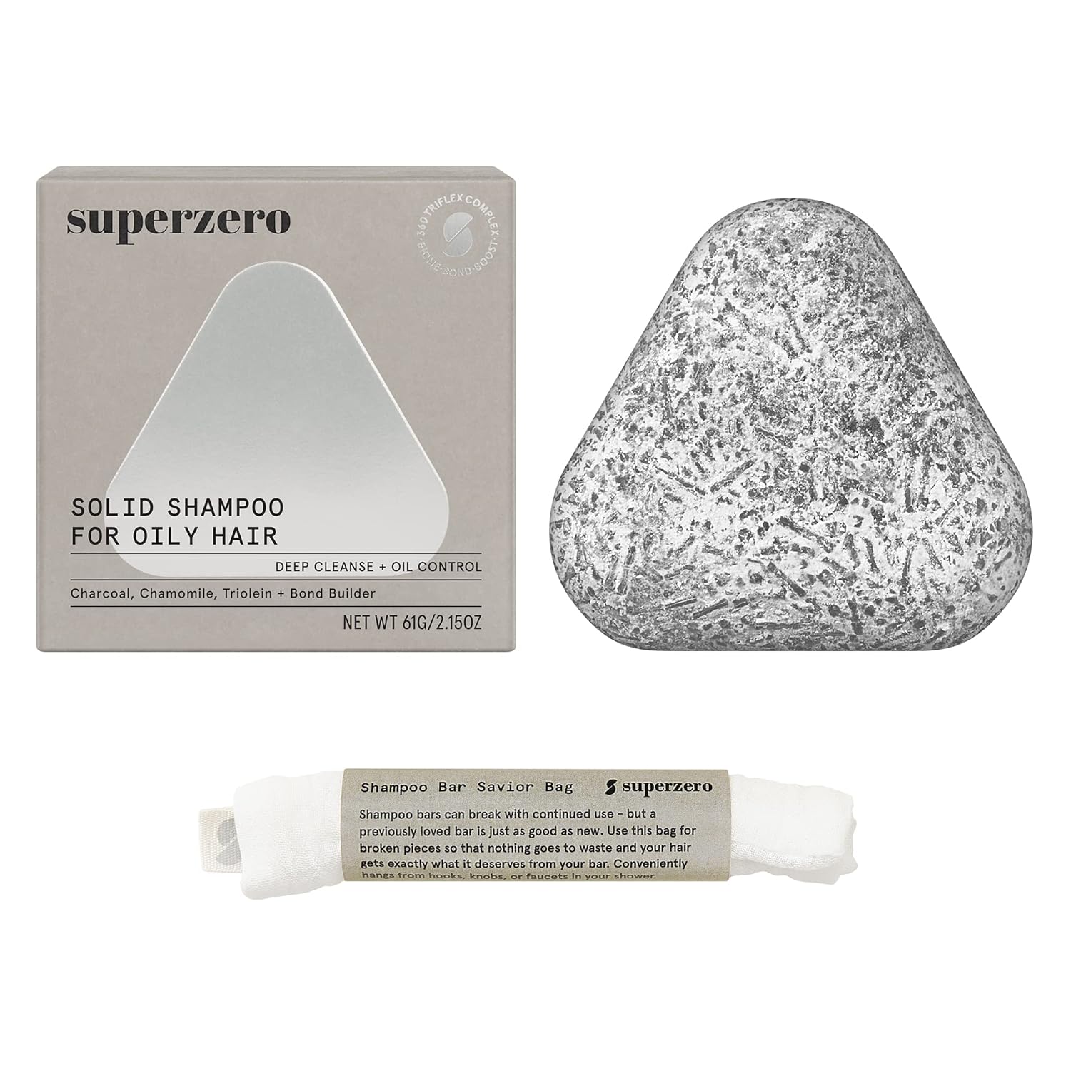 superzero Deep Clean & Oil Control Shampoo Bar for Oily Hair & Scalp 2.35  / 67 mL