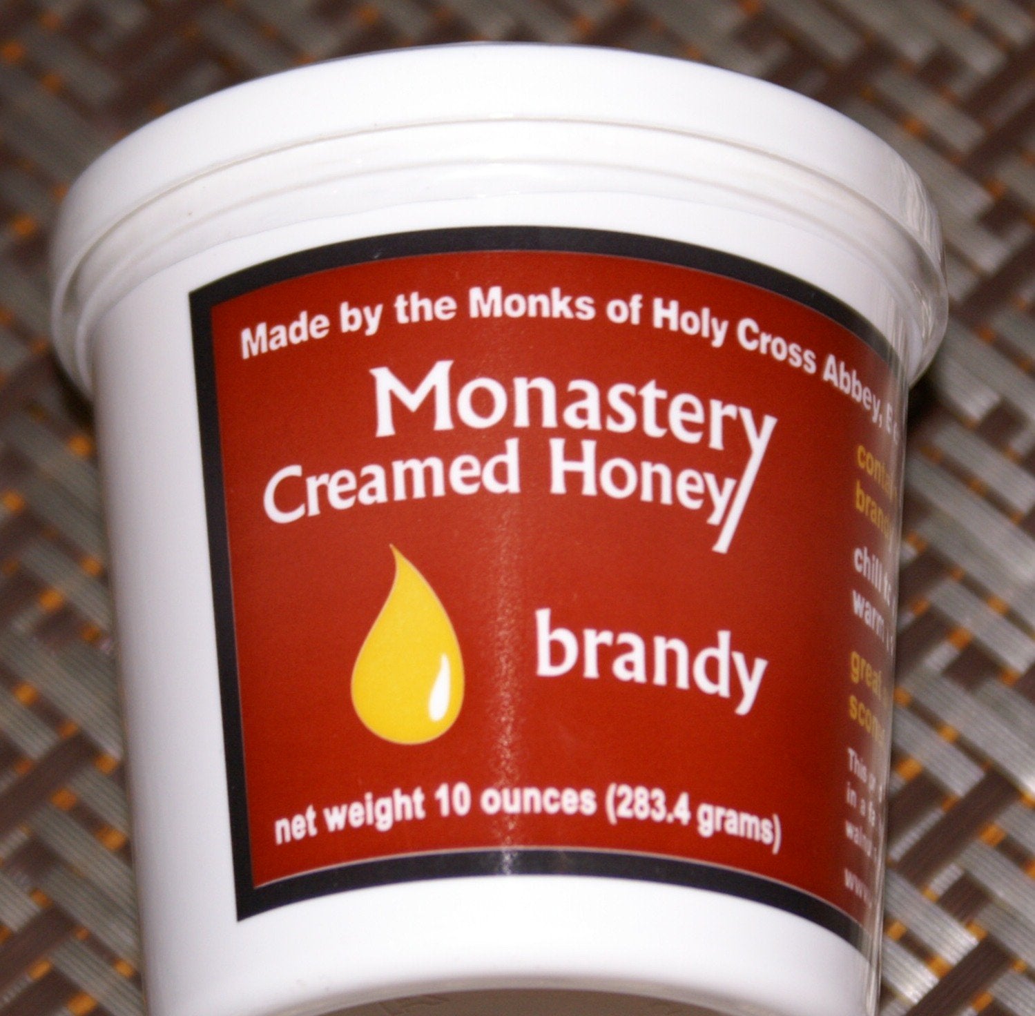 Monastery Brandy Creamed Honey - Pure Raw Whipped Virginia Honey with Brandy (2 Pack - 10oz per container)