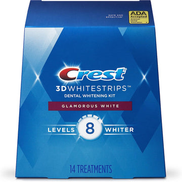 Crest 3D Whitestrips, Glamorous White, Teeth Whitening Strip Kit, 28 Strips (14 Count Pack)