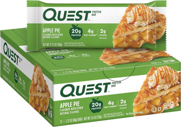 Quest Nutrition Apple Pie Protein Bar, 20g Protein, 4g Net Carbs, 2g S1.59 Pounds