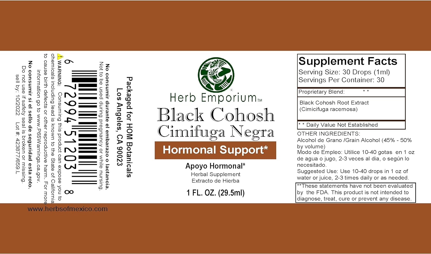 Herb Emporium Black Cohosh Root Extract 1fl. oz. (29.5 ml) Herbal Supp