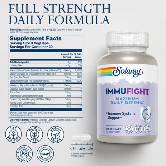 SOLARAY Immufight Maximum Daily Defense, All Day Immune Support, Vitam