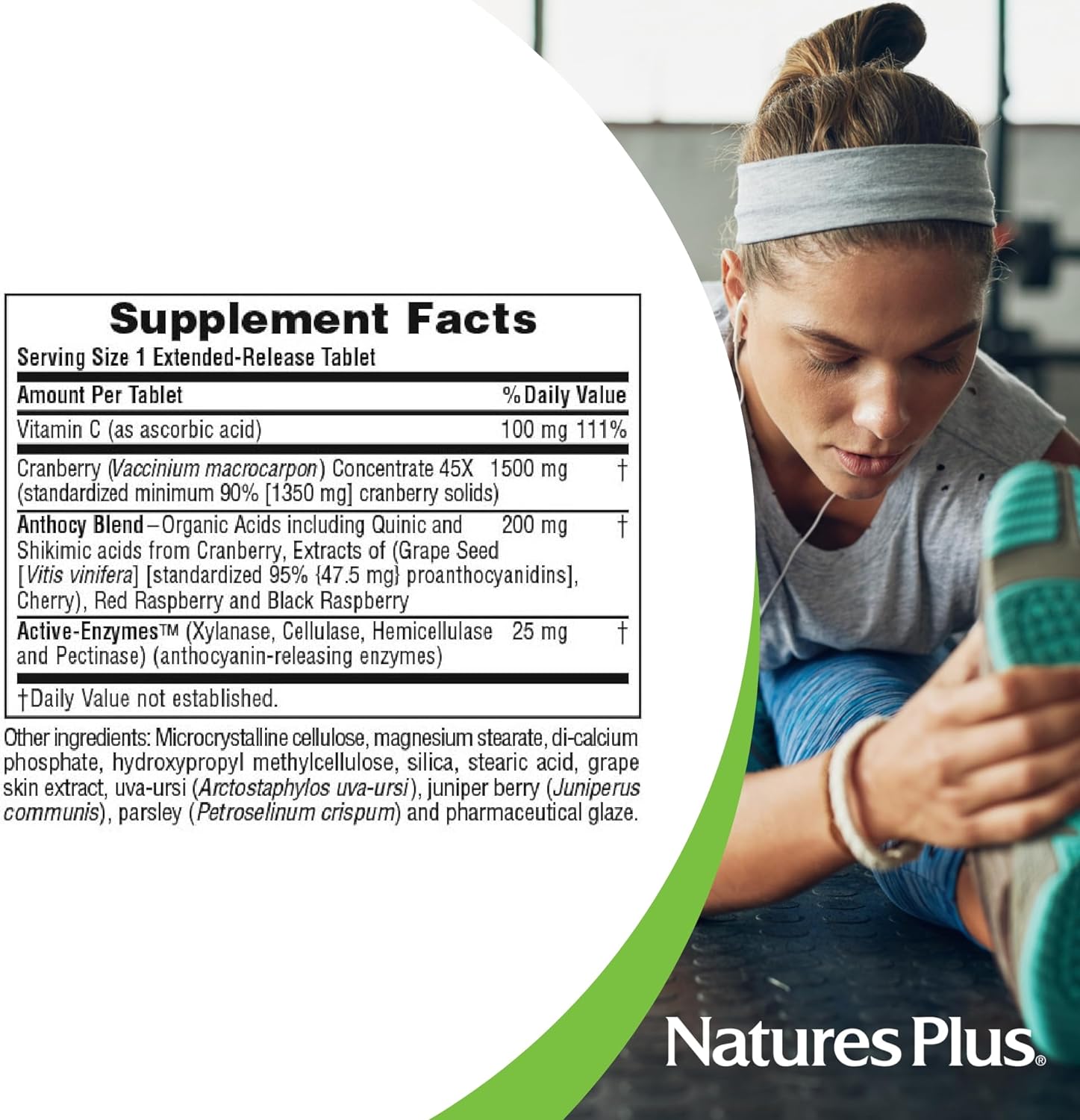 NaturesPlus Herbal Actives Ultra Cranberry, Extended Release - 1500 mg