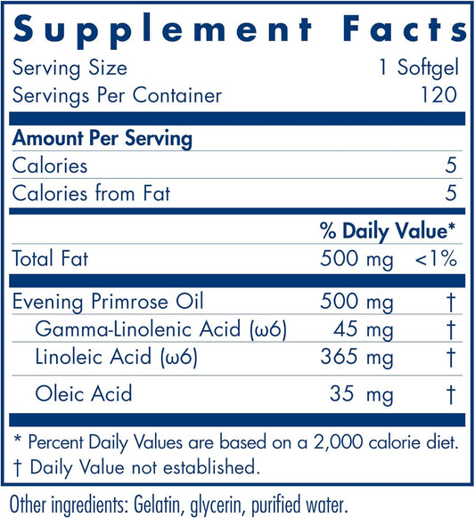 EPO Evening Primrose Oil 120 Sgels