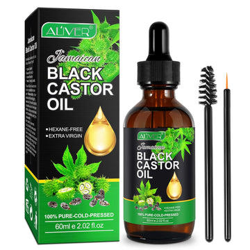 Swvvtu Jamaican Black Castor Oil for Castor Oil Pack & Eyelashes and Eyebrows 100% Pure Hair Oil Body Oil Moisturizing M