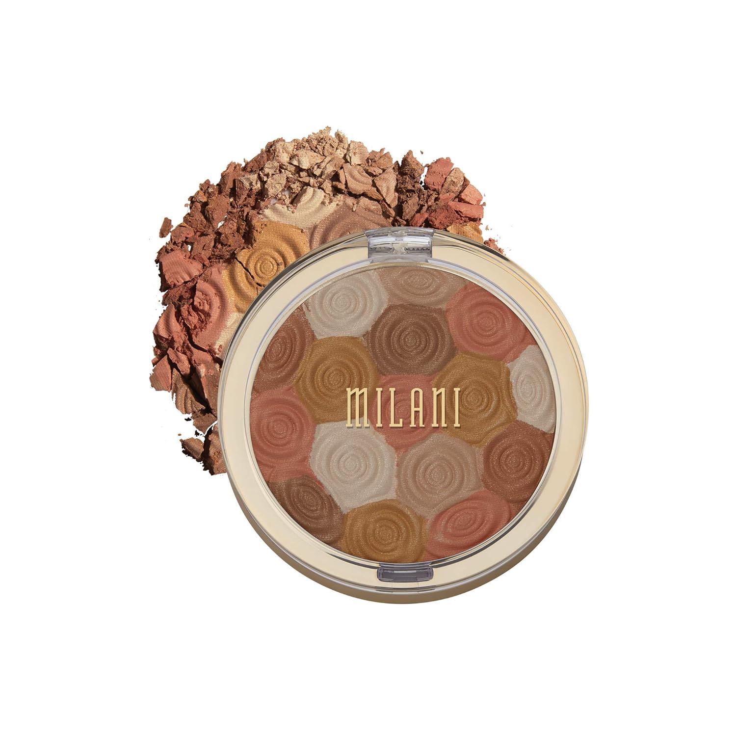 Milani Illuminating Face Powder - Amber Nectar (0.35 ) Cruelty-Free Highlighter, Blush & Bronzer in One Compact to Shape, Contour & Highlight