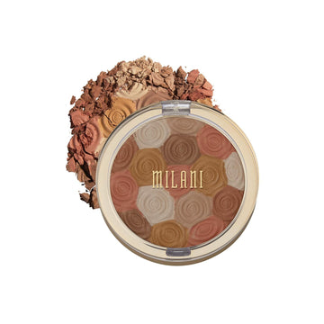 Milani Illuminating Face Powder - Amber Nectar (0.35 ) Cruelty-Free Highlighter, Blush & Bronzer in One Compact to Shape, Contour & Highlight