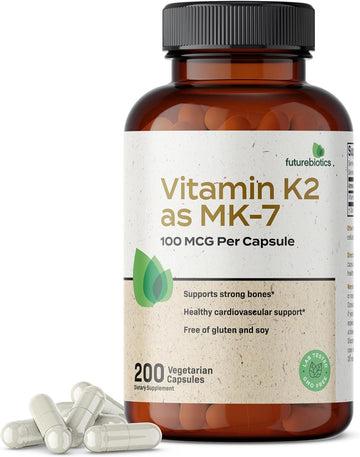 Futurebiotics Vitamin K2 as MK-7 100 mcg, Supports Strong Bones- Non-G
