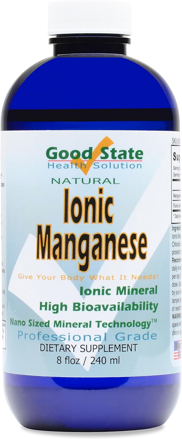 Good State Liquid Ionic Manganese (96 servings at 2 mg elemental, plus 2 mg fulvic acid - 8 fl oz)