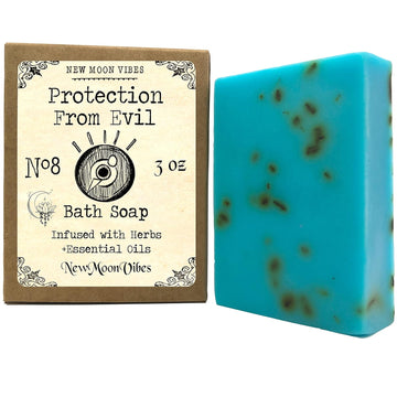 Protection from Evil Essential Oils Herbal Ritual Bath Soap Bar Infused with Real Herbs Botanicals Scented Protect from Jealousy Gossip Forces Calm Nerves Create Peaceful Positive Space