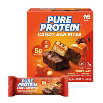 Pure Protein Candy Bar Bites, Chocolate Peanut Caramel, 5g Protein, Gl13.12 Ounces