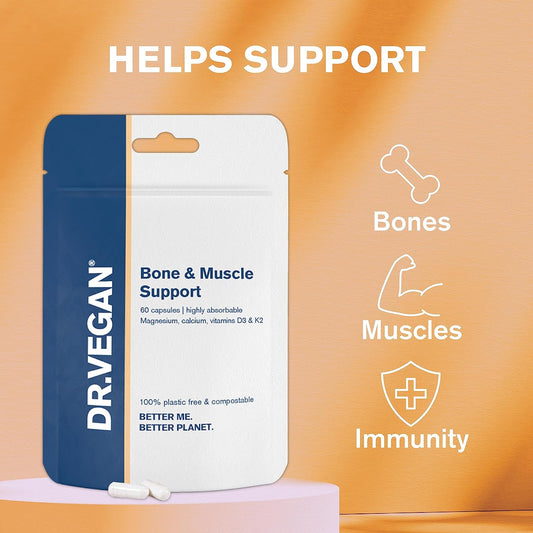 Dr.Vegan Bone & Muscle Support | 60 Vegan Capsules | Two-A-Day - 30 Da69 Grams