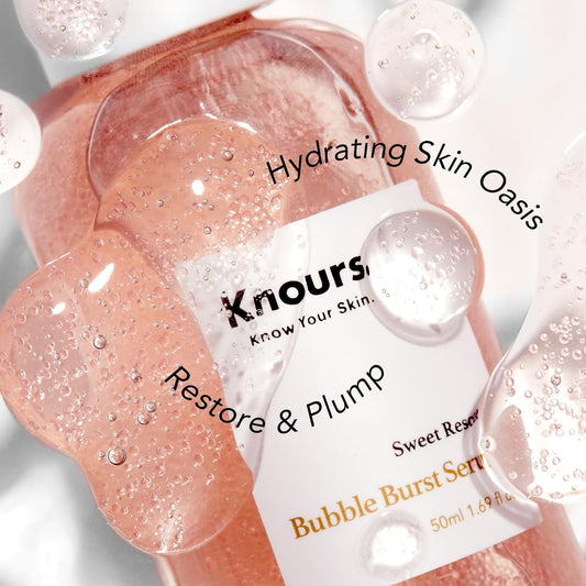 Knours - Sweet Rescue Bubble Burst Serum | Rose Water Triple Hyaluronic Acid Gromwell Root Oil Bubbles Calming Moisturizing Balancing Serum – EWG Verified Clean Beauty (50 /1.69 . .)