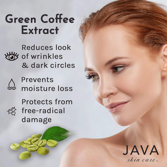 Caffeine Eye Serum - Pure Organic Green Coffee Bean Berry Extract - Lift Bags Under Eyes - Reduce Puffiness - Firming - Puffy Treatment - Eye Illuminating Serum - Java Skin Care