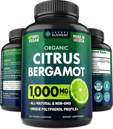 Citrus Bergamot Extract 1000Mg - Organic Citrus Bergamot Supplement For Heart, Immune System Support, And Healthy Aging