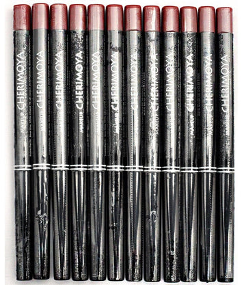 Makeup Cherimoya Retractable Waterproof Lip & Eye Liner Pencil Copper Built In Sharpener 12 Pieces