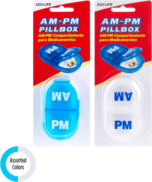 Acu-Life Daily AM/PM Travel Pill Organizer, Vitamin Case, Me