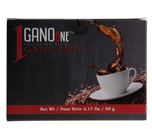 GanoOne Instant Classic Black Coffee with Ganoderma - Reishi Mushroom Extract Premium Blend 30 Single Serve Sachets, 2-pack