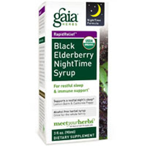 Black Elderberry NightTime Syrup 3 oz By Gaia Herbs