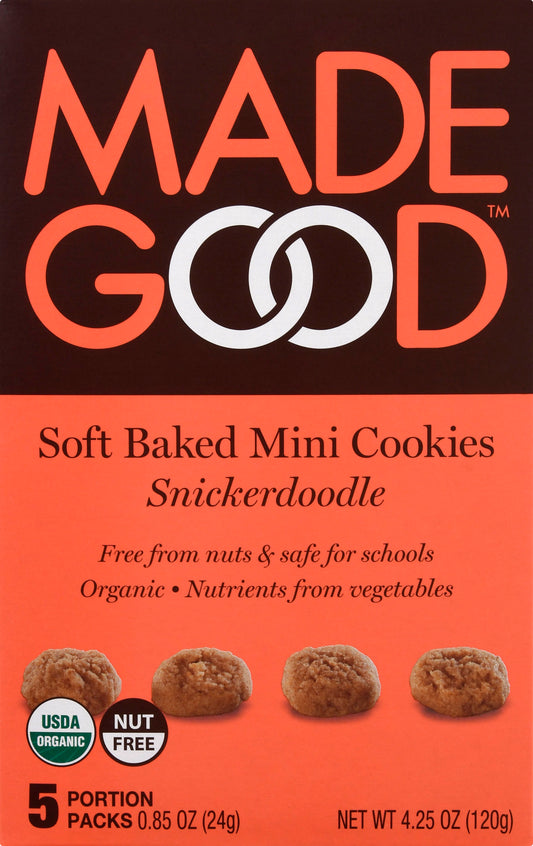 MadeGood Snickerdoodle Soft Baked Mini Cookies, 5 count