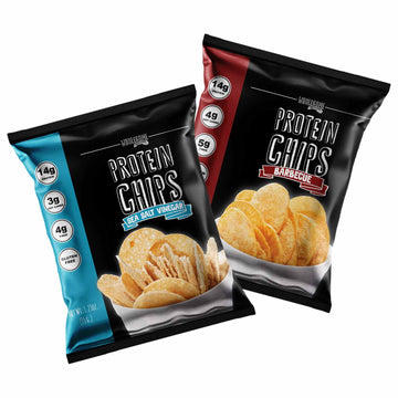Protein Chips, 14g Protein, 3g-4g Net Carbs, Gluten Free, Keto Snacks, Low Carb Snacks, Protein Crisps, Keto-Friendly, Made in USA (Barbecue & Sea Salt Vinegar)