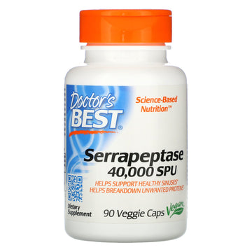 Doctor's Best, Serrapeptase, 40,000 SPU Veggie Caps