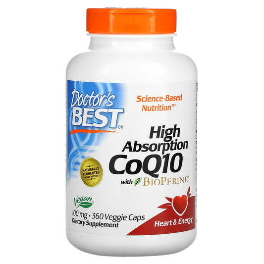 Doctor's Best, High Absorption CoQ10 with BioPerine, 100 mg Veggie Caps