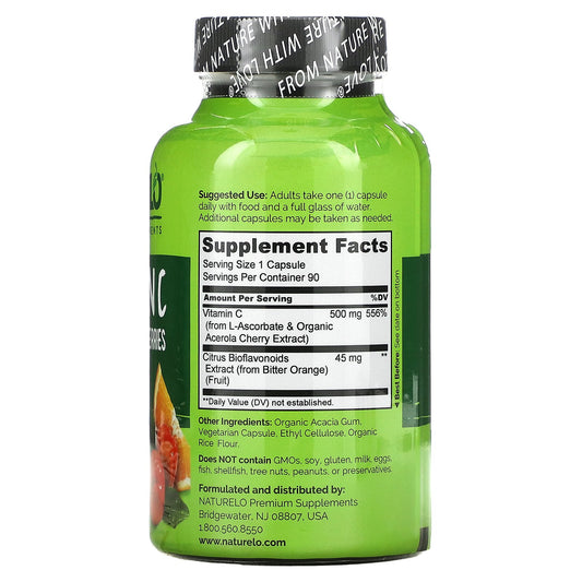 NATURELO, Vitamin C with Acerola Cherries Plus Citrus Bioflavonoids