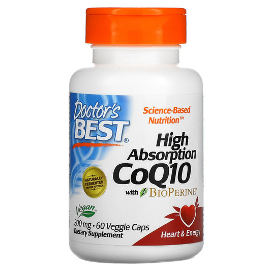 Doctor's Best, High Absorption CoQ10 with BioPerine, 200 mg Veggie Caps